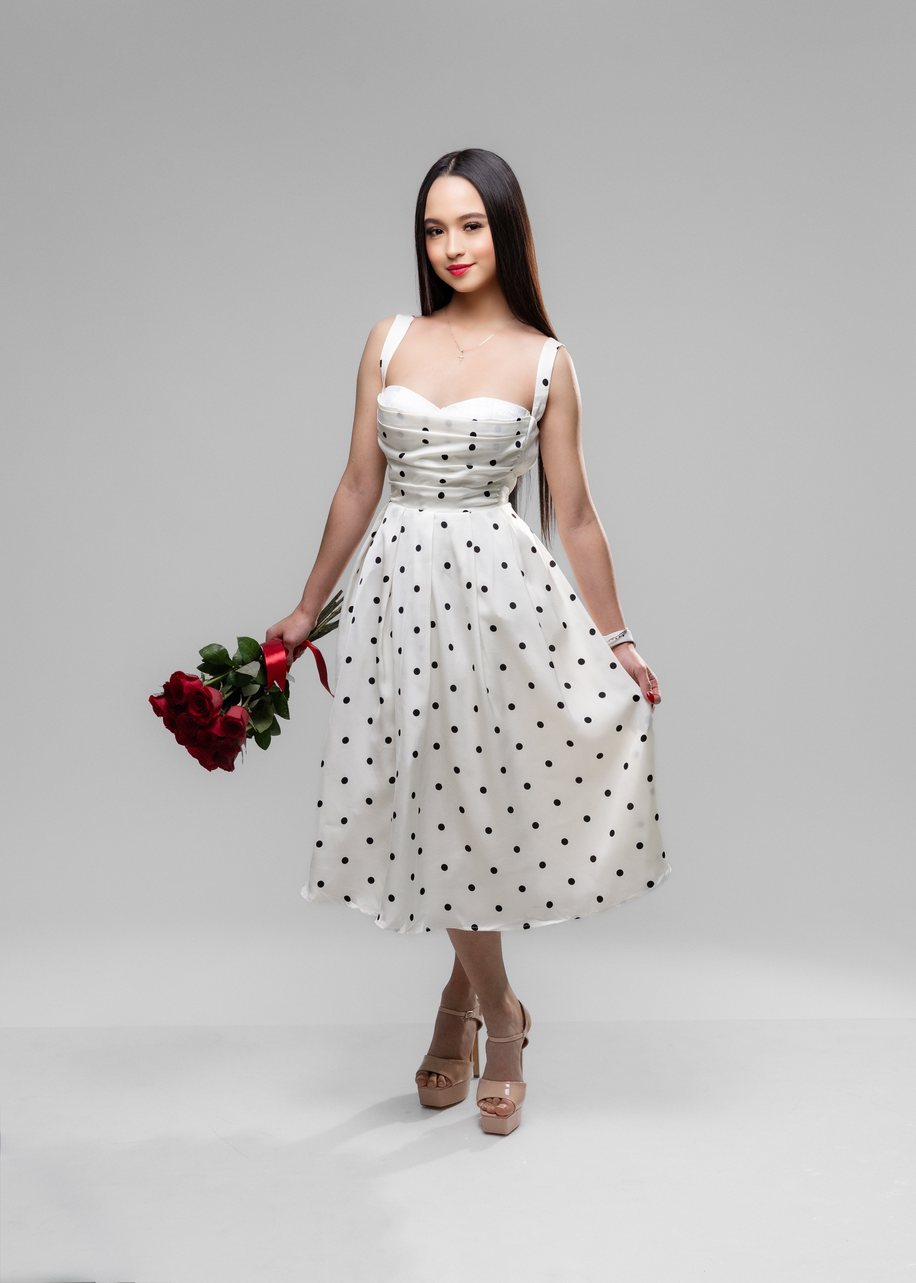 VESTIDO POLKA BLANCO
