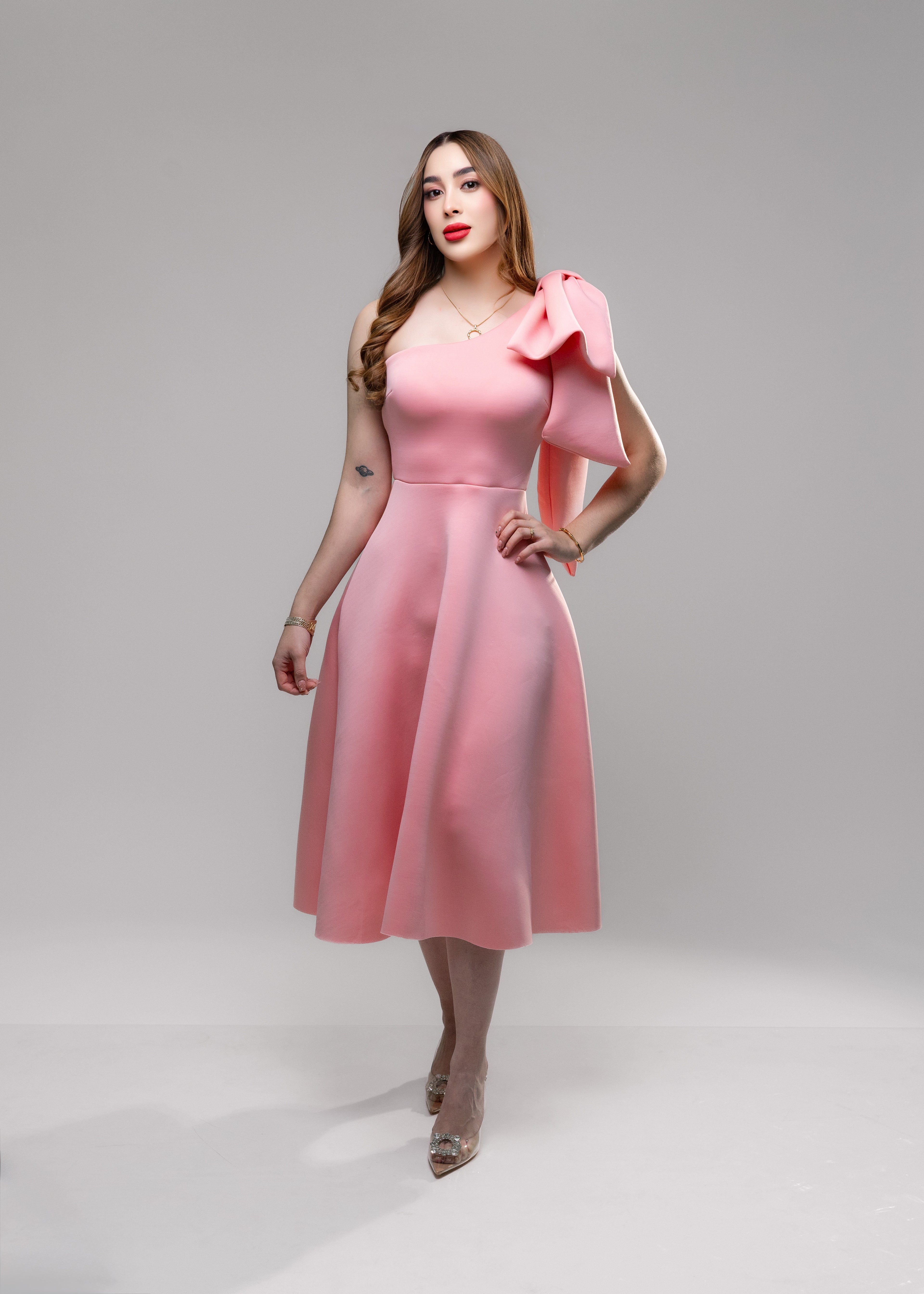 VESTIDO MOÑO ROSA
