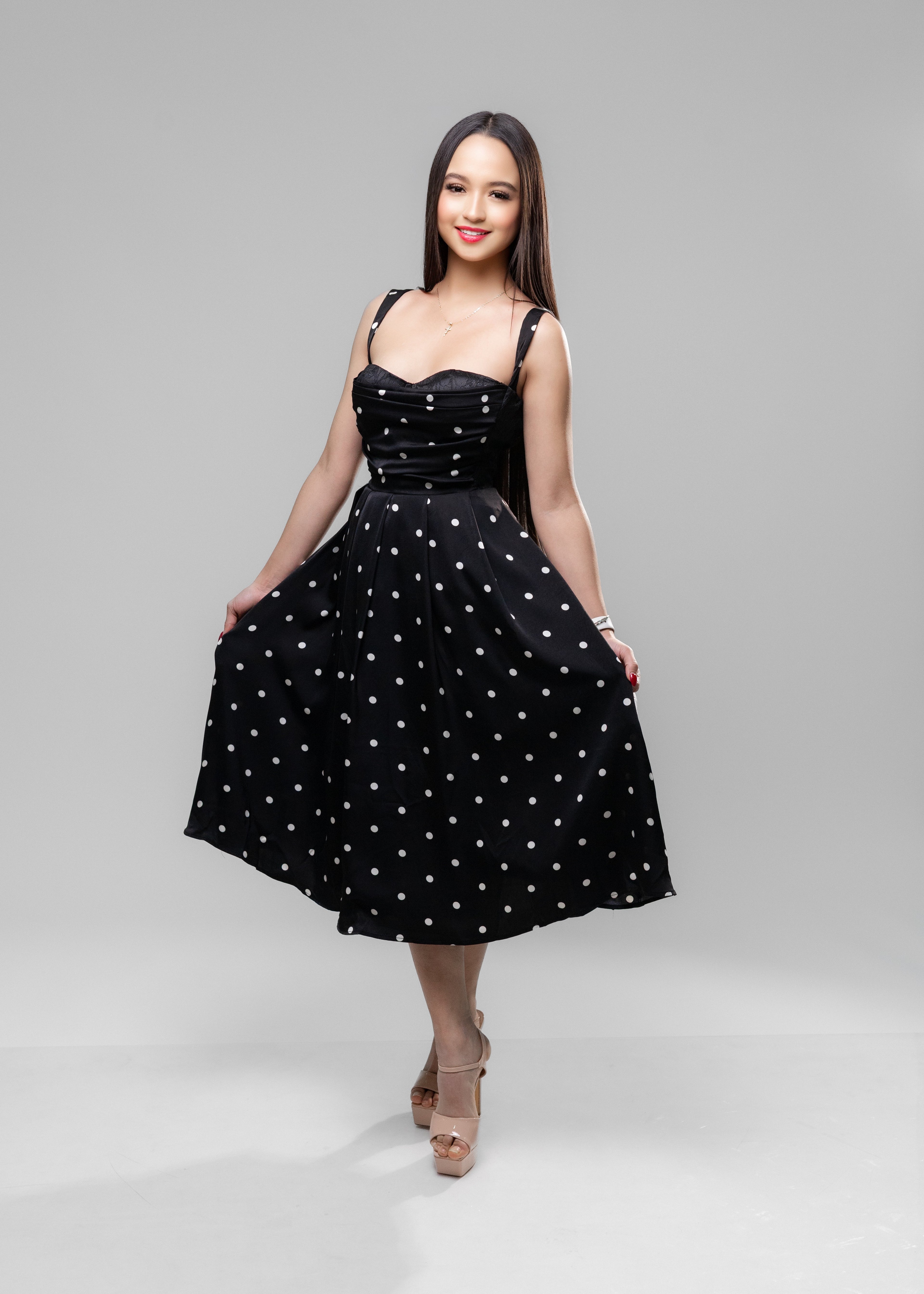 VESTIDO POLKA NEGRO