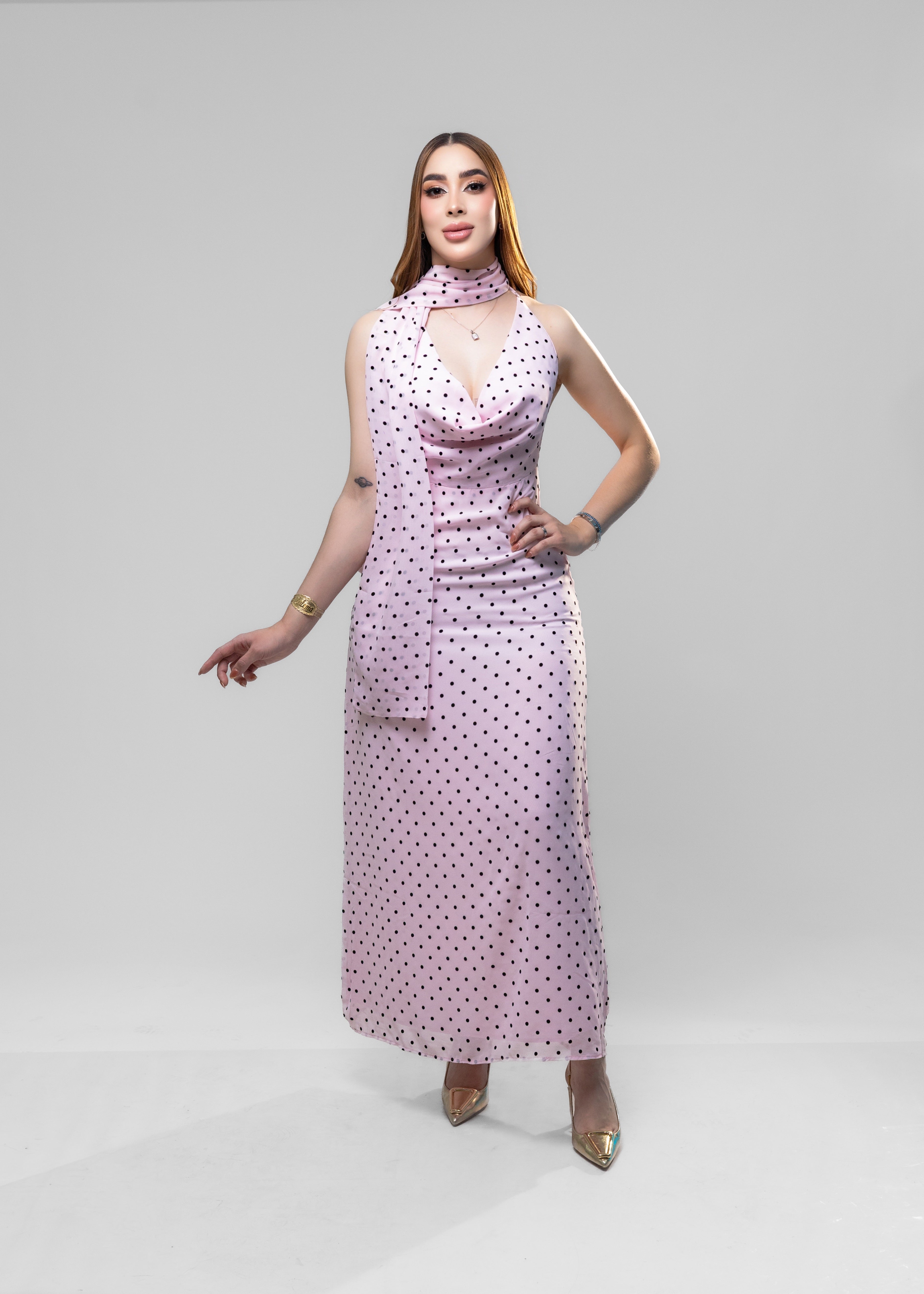 VESTIDO POLKA PINK